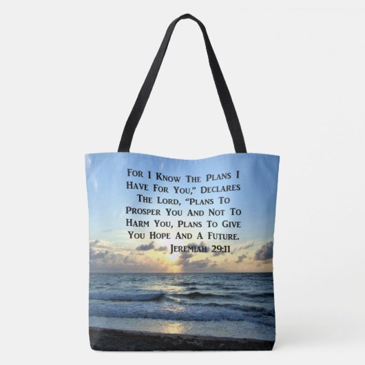 MOOIE BLAUWE LUCHTEN JEREMIAH 29:11 FOTO TOTE BAG (Achterkant)