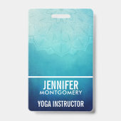 Mooie Blauwe Mandala Abstract Badge (Achterkant)