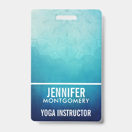 Mooie Blauwe Mandala Abstract Badge (Voorzijde)