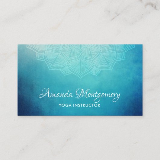 Mooie Blauwe Mandala Abstract Visitekaartje (Voorkant)