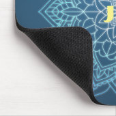 Mooie Blauwe Mandala met Monogram Muismat (Hoek)