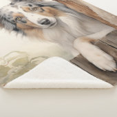 Mooie blauwe Merle Aussie Sherpa Deken (3/4)
