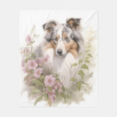 Mooie blauwe Merle Sheltie Fleece Deken (Voorkant)