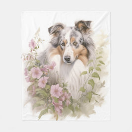 Mooie blauwe Merle Sheltie Fleece Deken