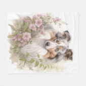 Mooie blauwe Merle Sheltie Fleece Deken (Voorkant (Horizontaal))