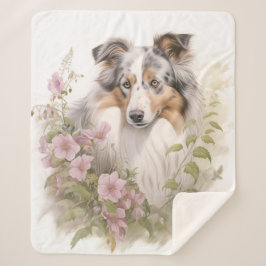 Mooie blauwe Merle Sheltie Sherpa Deken