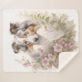 Mooie blauwe Merle Sheltie Sherpa Deken (Voorkant (horizontaal))