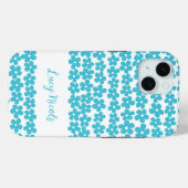 Mooie Blauwe Minimalistische Margriet Patroon Bloe Case-Mate iPhone Case (Achterkant (horizontaal))