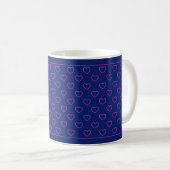 Mooie Blauwe Mok Met Leuke Roze Harten (Voorkant rechts)