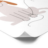 Mooie blauwe monogram hond babykamer voor jongens poster (Hoek)