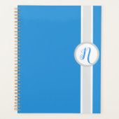 Mooie blauwe monogram planner (Voorkant)