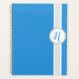 Mooie blauwe monogram planner