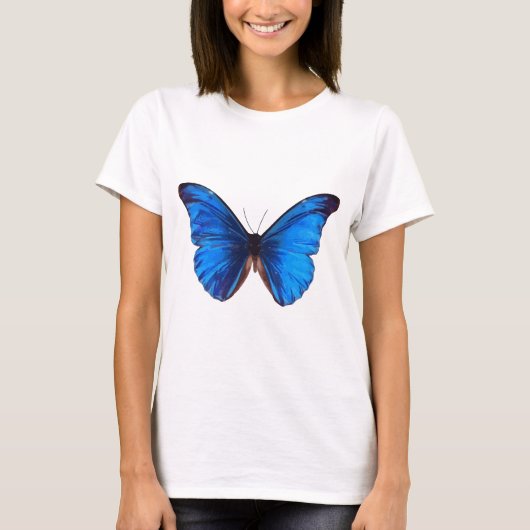 Mooie Blauwe Monrach vlinder  kunst T-shirt (Voorkant)
