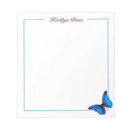 Mooie blauwe Morpho Butterfly| Aangepast Notitiebl Notitieblok