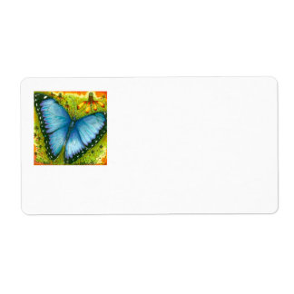 Mooie blauwe Morpho vlinder mailing labels