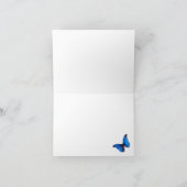 Mooie blauwe Morpho vlinder schoon en eenvoudig Bedankkaart (Binnen)