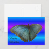 Mooie Blauwe Morpho Vlinder Verjaardagskaart Briefkaart (Voorkant / Achterkant)