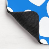 Mooie blauwe mousepad met groot wit hart muismat (Hoek)