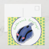 Mooie blauwe naaktfoto cartoon briefkaart (Voorkant / Achterkant)