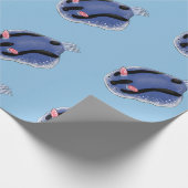 Mooie blauwe naaktfoto cartoon cadeaupapier (Hoek)