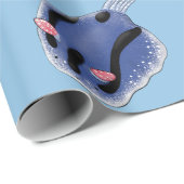 Mooie blauwe naaktfoto cartoon cadeaupapier (Rol Hoek)