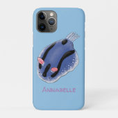 Mooie blauwe naaktfoto cartoon Case-Mate iPhone case (Achterkant)