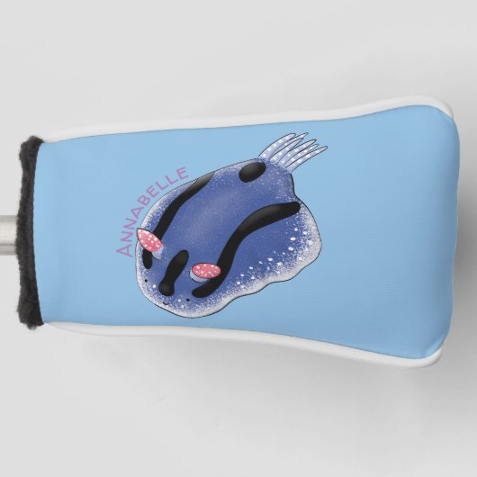 Mooie blauwe naaktfoto cartoon golfheadcover (Voorkant)