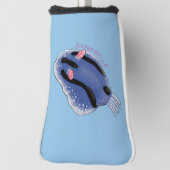 Mooie blauwe naaktfoto cartoon golfheadcover (Draai 90)