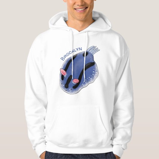 Mooie blauwe naaktfoto cartoon hoodie (Voorkant)