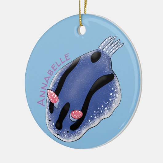 Mooie blauwe naaktfoto cartoon keramisch ornament (Links)