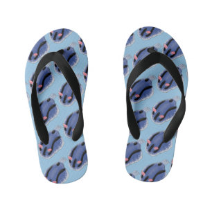 Mooie blauwe naaktfoto cartoon kinder teenslippers