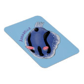 Mooie blauwe naaktfoto cartoon magneet (Rechterzijde)