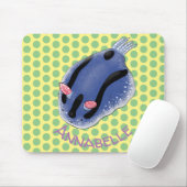 Mooie blauwe naaktfoto cartoon muismat (Met muis)