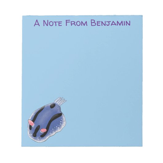 Mooie blauwe naaktfoto cartoon notitieblok (Voorkant)