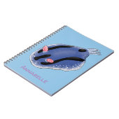 Mooie blauwe naaktfoto cartoon notitieboek (Linkerzijde)