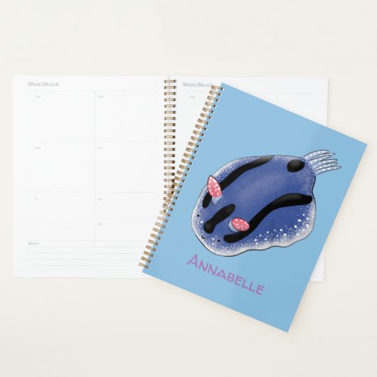 Mooie blauwe naaktfoto cartoon planner (Display)