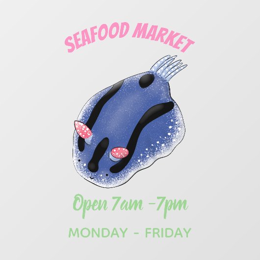 Mooie blauwe naaktfoto cartoon raamsticker (Vel)