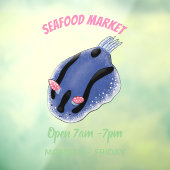 Mooie blauwe naaktfoto cartoon raamsticker (Vel 3)