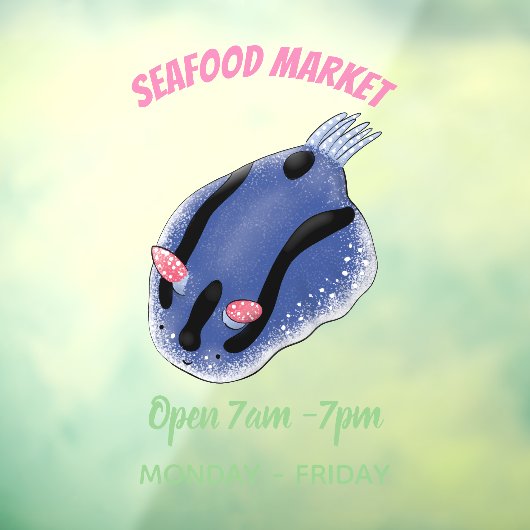 Mooie blauwe naaktfoto cartoon raamsticker (Vel 3)