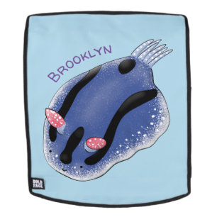 Mooie blauwe naaktfoto cartoon rugtassen