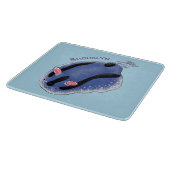 Mooie blauwe naaktfoto cartoon snijplank (Hoek)