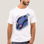 Mooie blauwe naaktfoto cartoon t-shirt (Voorkant)