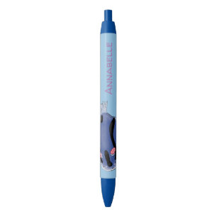 Mooie blauwe naaktfoto cartoon zwarte inkt pen