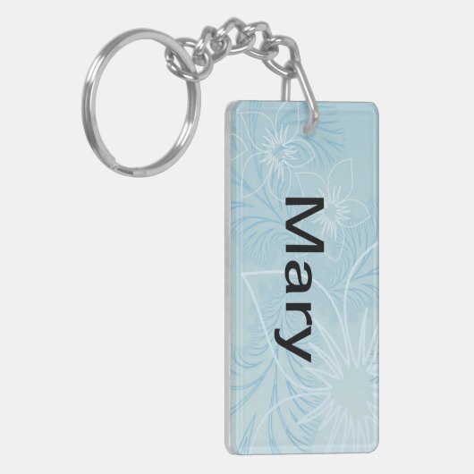 Mooie blauwe naam sleutelhanger (Voorkant Links)