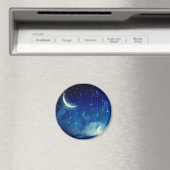 Mooie blauwe nachthemel en halve maan magneet (Insitu (Vaatwasser))