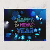 Mooie blauwe neonvormige BRIEFKAART (Voorkant)