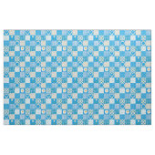 Mooie Blauwe Nep Patchwork Madeliefketting Stof (Fat Quarter)