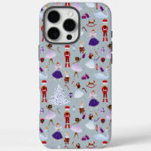 Mooie Blauwe Notenkraker Kerstpatroon Case-Mate iPhone Case (Achterkant)
