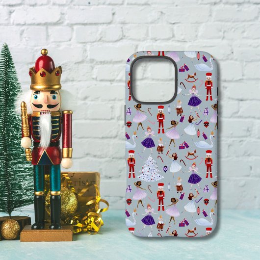 Mooie Blauwe Notenkraker Kerstpatroon Case-Mate iPhone Case