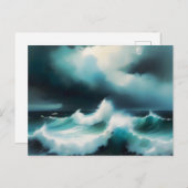 Mooie Blauwe Oceaan golven schilderij Briefkaart (Voorkant / Achterkant)